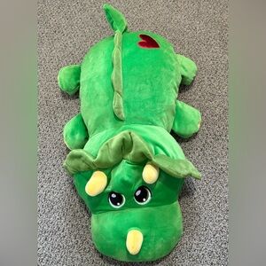 Valentine's Day Floppy Dinosaur Green/Yellow 28” plush